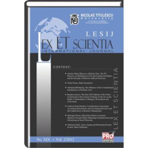 Lex et Scientia.International Journal No. XIX, Vol. 2/2012