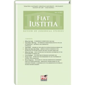 Fiat Iustitia - Review oj Juridical Studies No. 2/2013